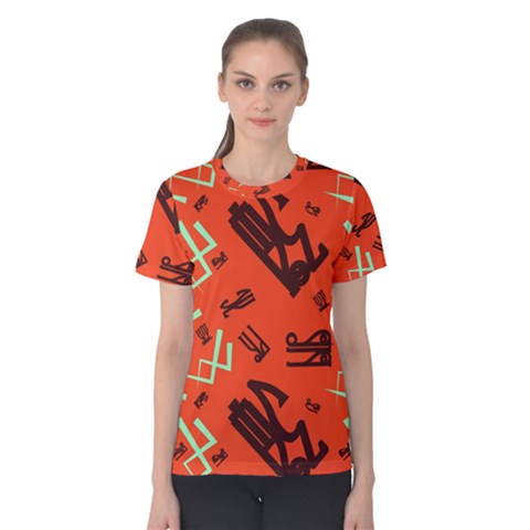 Abstract Pattern Geometric Backgrounds   Women s Cotton Tee by Eskimos