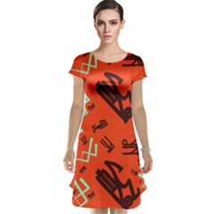 Abstract Pattern Geometric Backgrounds   Cap Sleeve Nightdress by Eskimos