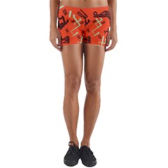 Abstract Pattern Geometric Backgrounds   Yoga Shorts by Eskimos