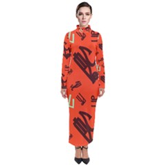 Abstract Pattern Geometric Backgrounds   Turtleneck Maxi Dress by Eskimos