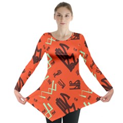 Abstract Pattern Geometric Backgrounds   Long Sleeve Tunic  by Eskimos