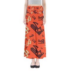 Abstract Pattern Geometric Backgrounds   Full Length Maxi Skirt by Eskimos