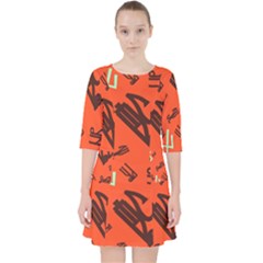 Abstract Pattern Geometric Backgrounds   Quarter Sleeve Pocket Dress by Eskimos