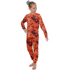 Abstract Pattern Geometric Backgrounds   Kids  Long Sleeve Set  by Eskimos