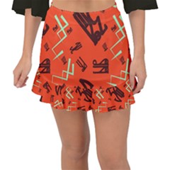 Abstract Pattern Geometric Backgrounds   Fishtail Mini Chiffon Skirt by Eskimos