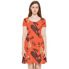 Abstract Pattern Geometric Backgrounds   Inside Out Cap Sleeve Dress by Eskimos