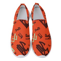 Abstract Pattern Geometric Backgrounds   Women s Slip On Sneakers by Eskimos