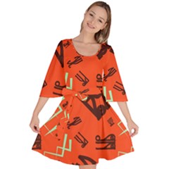 Abstract Pattern Geometric Backgrounds   Velour Kimono Dress by Eskimos