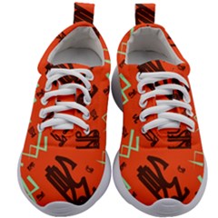 Abstract Pattern Geometric Backgrounds   Kids Athletic Shoes by Eskimos