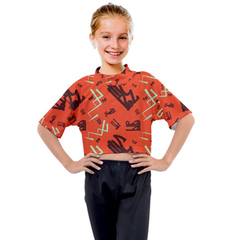 Abstract Pattern Geometric Backgrounds   Kids Mock Neck Tee by Eskimos