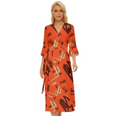 Abstract Pattern Geometric Backgrounds   Midsummer Wrap Dress by Eskimos