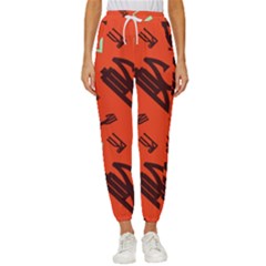 Abstract Pattern Geometric Backgrounds   Cropped Drawstring Pants by Eskimos