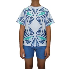 Abstract Pattern Geometric Backgrounds   Kids  Short Sleeve Swimwear by Eskimos