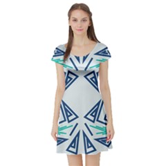 Abstract Pattern Geometric Backgrounds   Short Sleeve Skater Dress by Eskimos