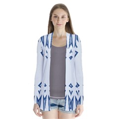 Abstract Pattern Geometric Backgrounds   Drape Collar Cardigan by Eskimos