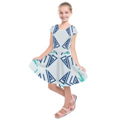 Abstract Pattern Geometric Backgrounds   Kids  Short Sleeve Dress