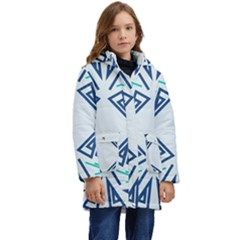 Abstract Pattern Geometric Backgrounds   Kid s Hooded Longline Puffer Jacket by Eskimos