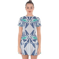 Abstract Pattern Geometric Backgrounds   Drop Hem Mini Chiffon Dress by Eskimos