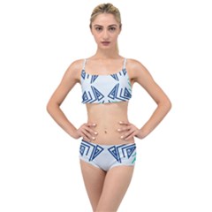 Abstract Pattern Geometric Backgrounds   Layered Top Bikini Set by Eskimos