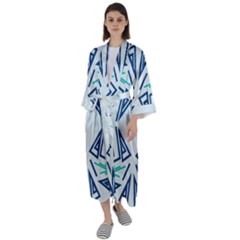 Abstract Pattern Geometric Backgrounds   Maxi Satin Kimono by Eskimos