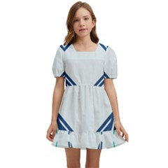 Abstract Pattern Geometric Backgrounds   Kids  Short Sleeve Dolly Dress