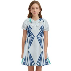 Abstract Pattern Geometric Backgrounds   Kids  Bow Tie Puff Sleeve Dress by Eskimos