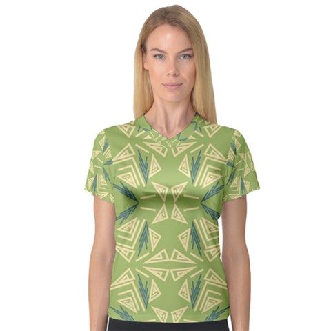 Abstract Pattern Geometric Backgrounds   V-neck Sport Mesh Tee by Eskimos