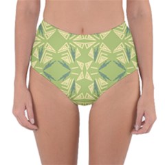 Abstract Pattern Geometric Backgrounds   Reversible High-waist Bikini Bottoms by Eskimos