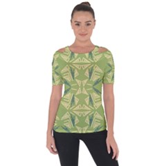 Abstract Pattern Geometric Backgrounds   Shoulder Cut Out Short Sleeve Top by Eskimos