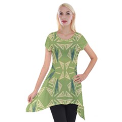 Abstract Pattern Geometric Backgrounds   Short Sleeve Side Drop Tunic by Eskimos