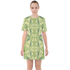 Abstract Pattern Geometric Backgrounds   Sixties Short Sleeve Mini Dress by Eskimos