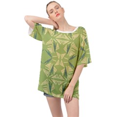 Abstract Pattern Geometric Backgrounds   Oversized Chiffon Top by Eskimos