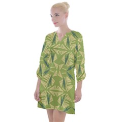 Abstract Pattern Geometric Backgrounds   Open Neck Shift Dress by Eskimos