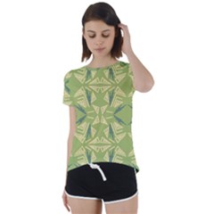 Abstract Pattern Geometric Backgrounds   Short Sleeve Foldover Tee by Eskimos