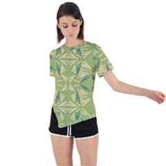 Abstract Pattern Geometric Backgrounds   Asymmetrical Short Sleeve Sports Tee by Eskimos