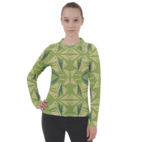 Abstract Pattern Geometric Backgrounds   Women s Pique Long Sleeve Tee by Eskimos