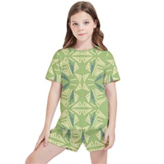 Abstract Pattern Geometric Backgrounds   Kids  Tee And Sports Shorts Set by Eskimos