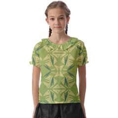 Abstract Pattern Geometric Backgrounds   Kids  Frill Chiffon Blouse by Eskimos