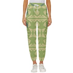 Abstract Pattern Geometric Backgrounds   Cropped Drawstring Pants by Eskimos