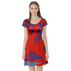 Abstract Pattern Geometric Backgrounds   Short Sleeve Skater Dress by Eskimos