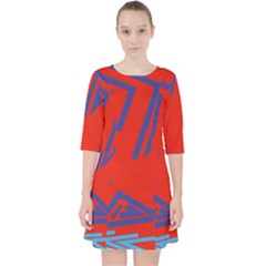 Abstract Pattern Geometric Backgrounds   Quarter Sleeve Pocket Dress by Eskimos