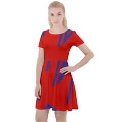 Abstract Pattern Geometric Backgrounds   Cap Sleeve Velour Dress  by Eskimos