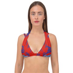 Abstract Pattern Geometric Backgrounds   Double Strap Halter Bikini Top by Eskimos