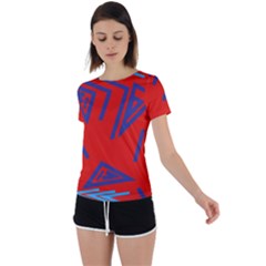 Abstract Pattern Geometric Backgrounds   Back Circle Cutout Sports Tee by Eskimos