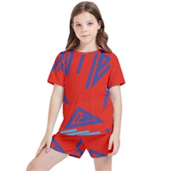 Abstract Pattern Geometric Backgrounds   Kids  Tee And Sports Shorts Set by Eskimos