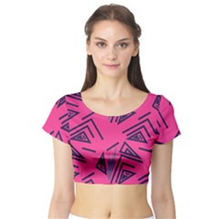 Abstract Pattern Geometric Backgrounds   Short Sleeve Crop Top by Eskimos