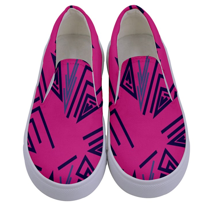 Abstract pattern geometric backgrounds   Kids  Canvas Slip Ons