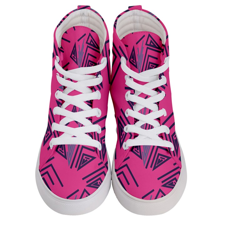 Abstract pattern geometric backgrounds   Women s Hi-Top Skate Sneakers