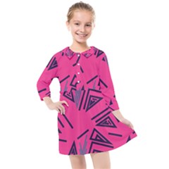 Abstract Pattern Geometric Backgrounds   Kids  Quarter Sleeve Shirt Dress by Eskimos