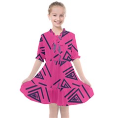 Abstract Pattern Geometric Backgrounds   Kids  All Frills Chiffon Dress by Eskimos